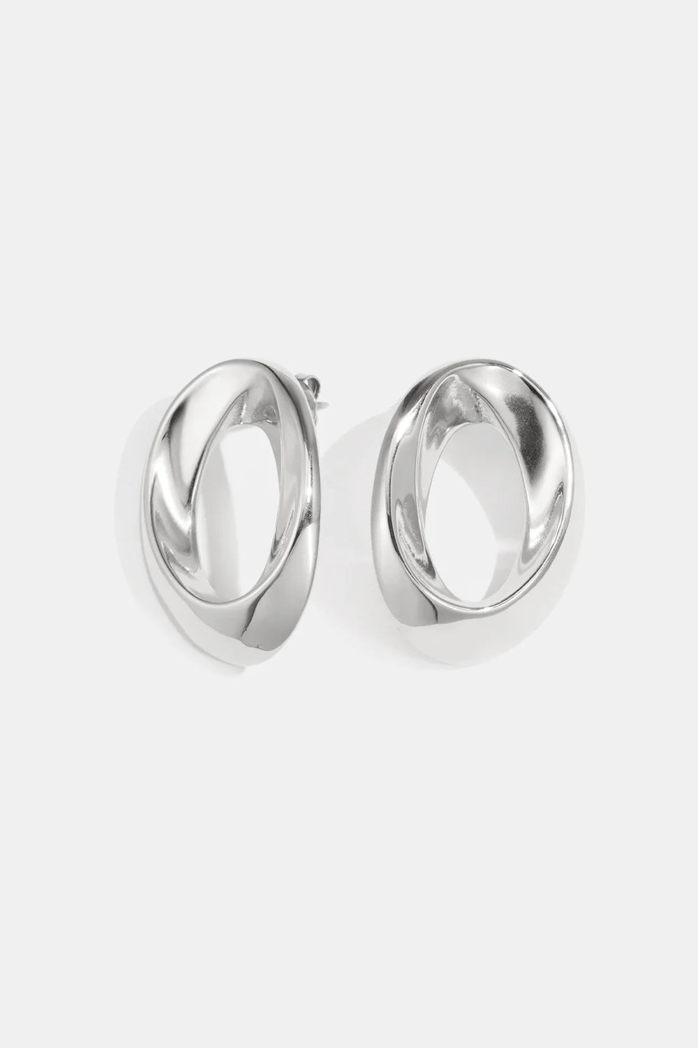 Oval Glow oorbellen zilver