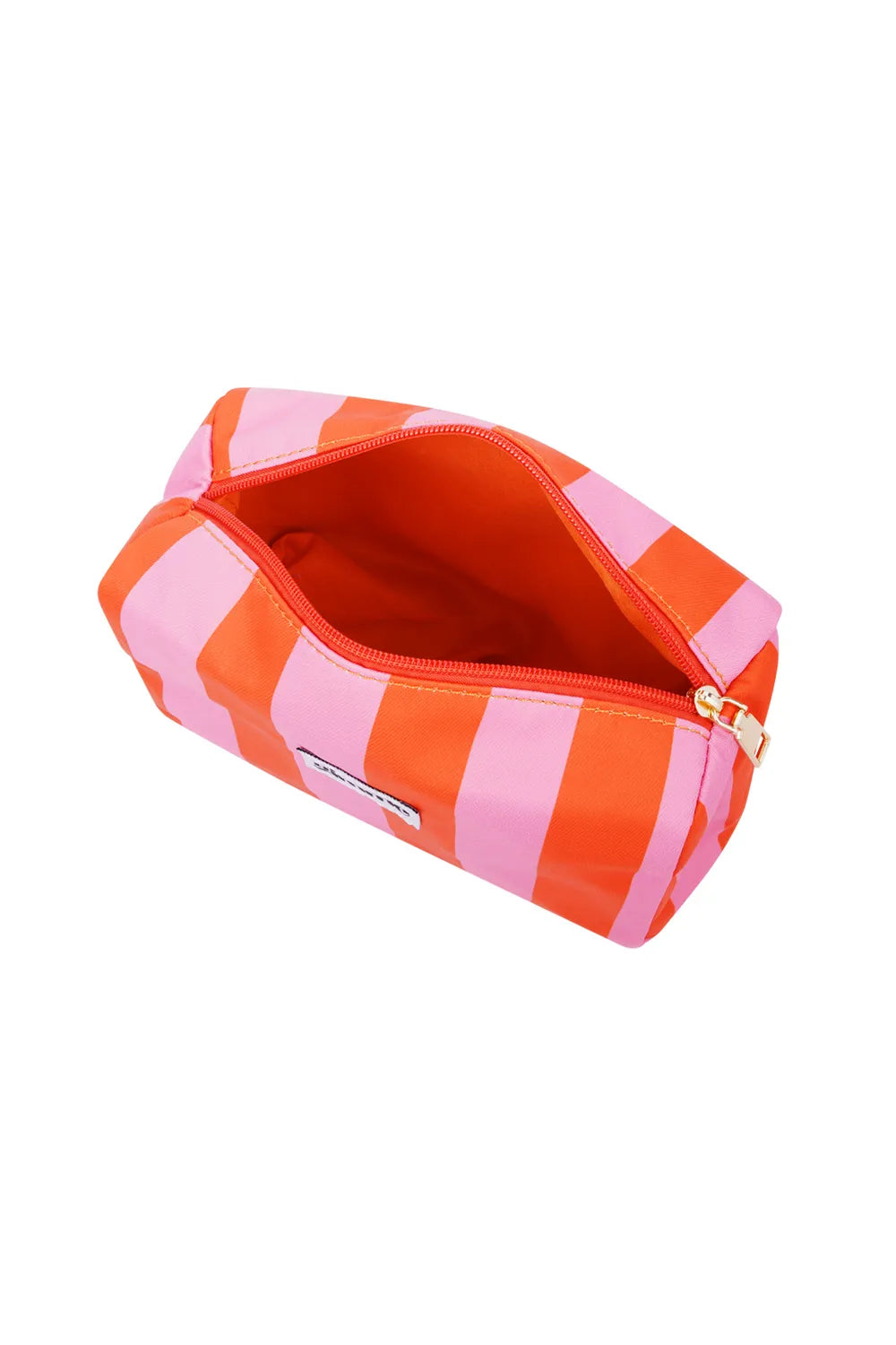 Gimme makeup tas roze oranje streep - open