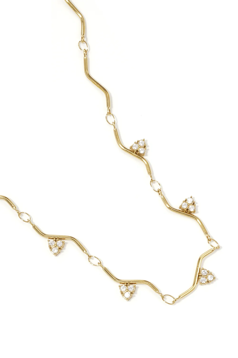 Zigzag Ketting met Strass Steentjes