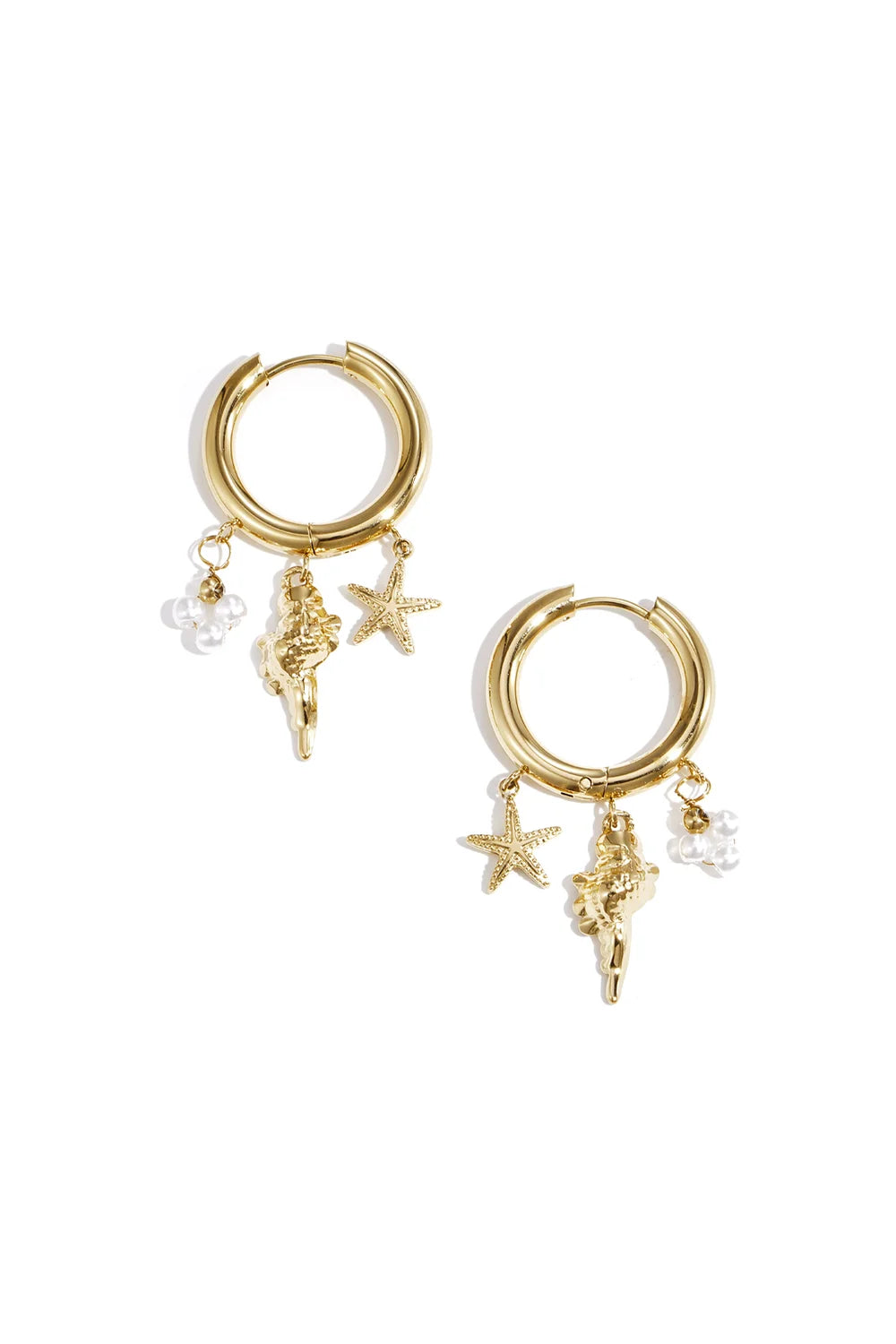 Sea Life Charm oorbellen goud - productfoto
