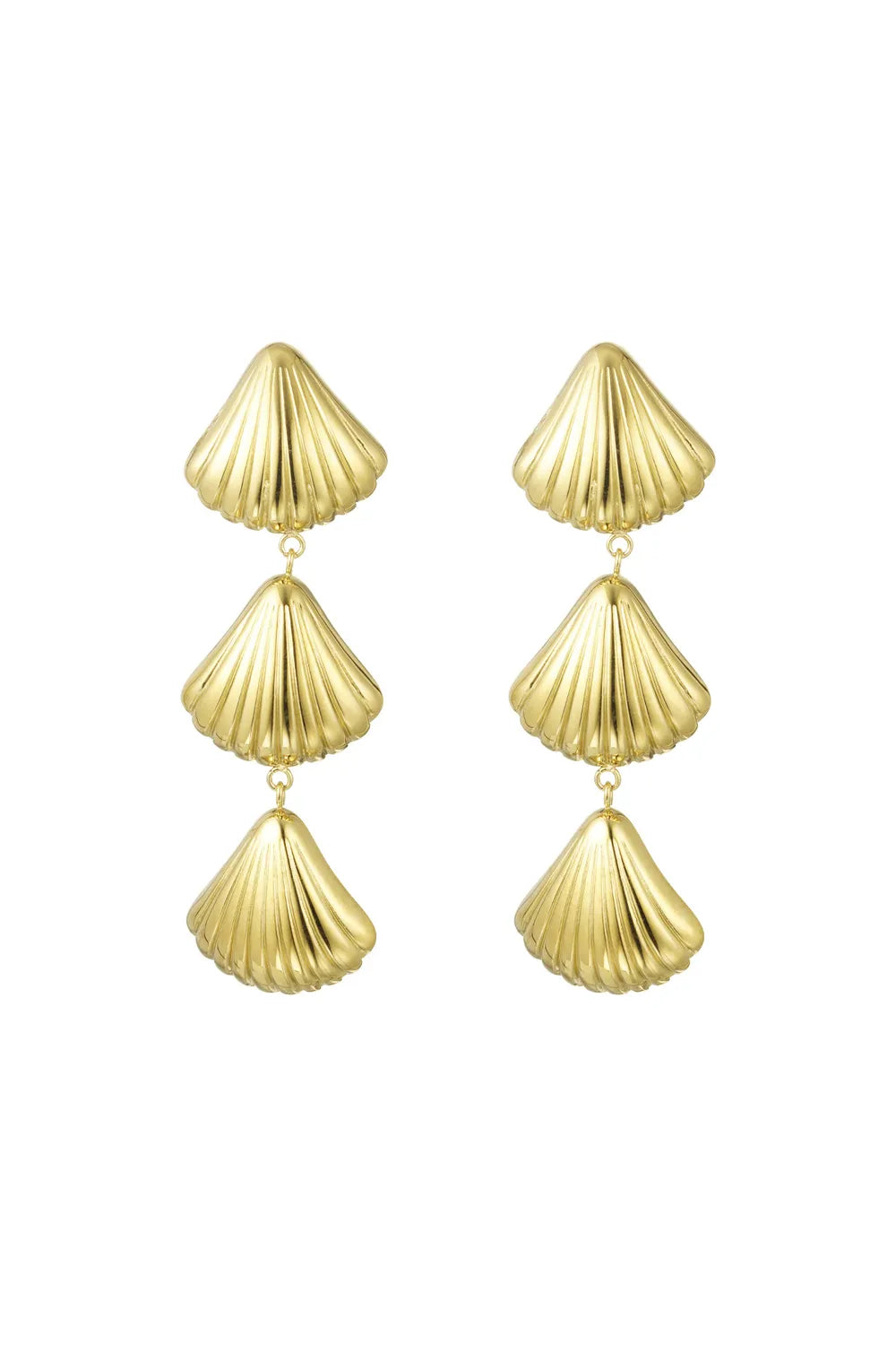 Shell Cascade oorbellen goud - productfoto