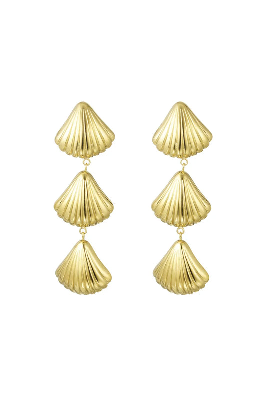 Shell Cascade oorbellen goud - productfoto
