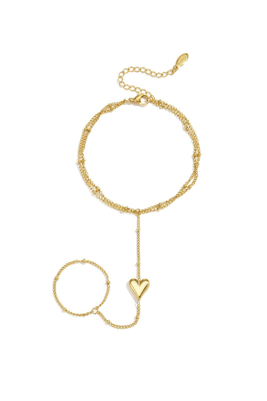 Hand Chain armband hartje