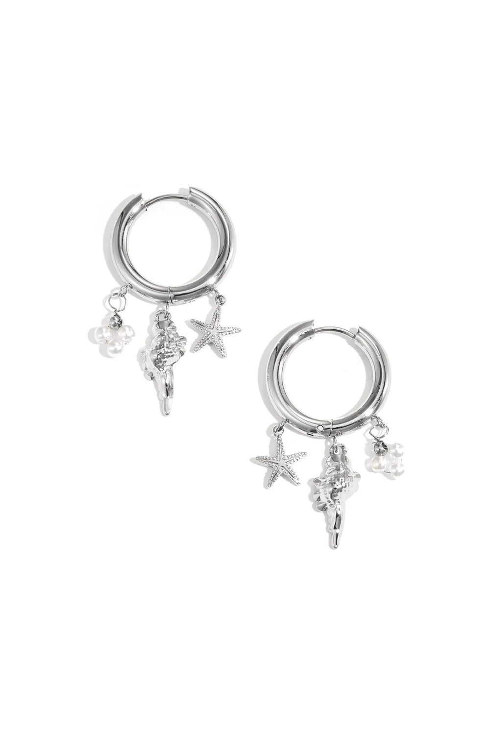 Sea Life Charm oorbellen zilver - productfoto