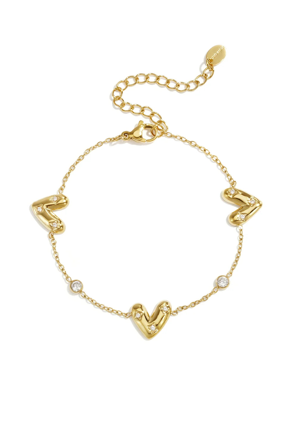 Drie Harten Zirkonia armband