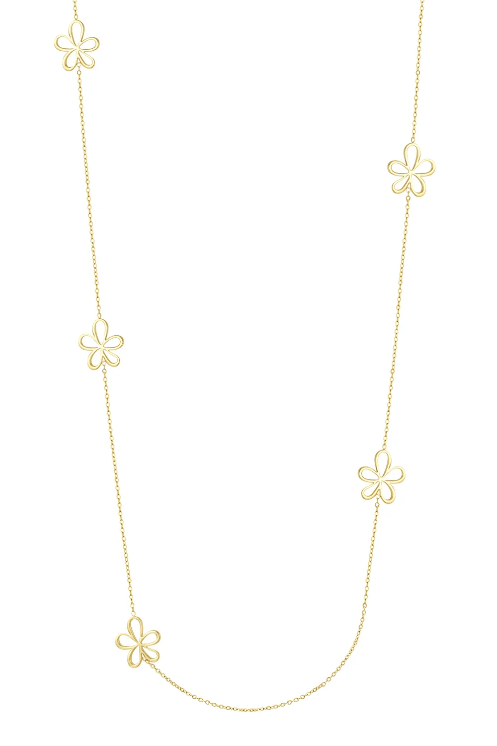 Lange Ketting met Bloemen Bedels
