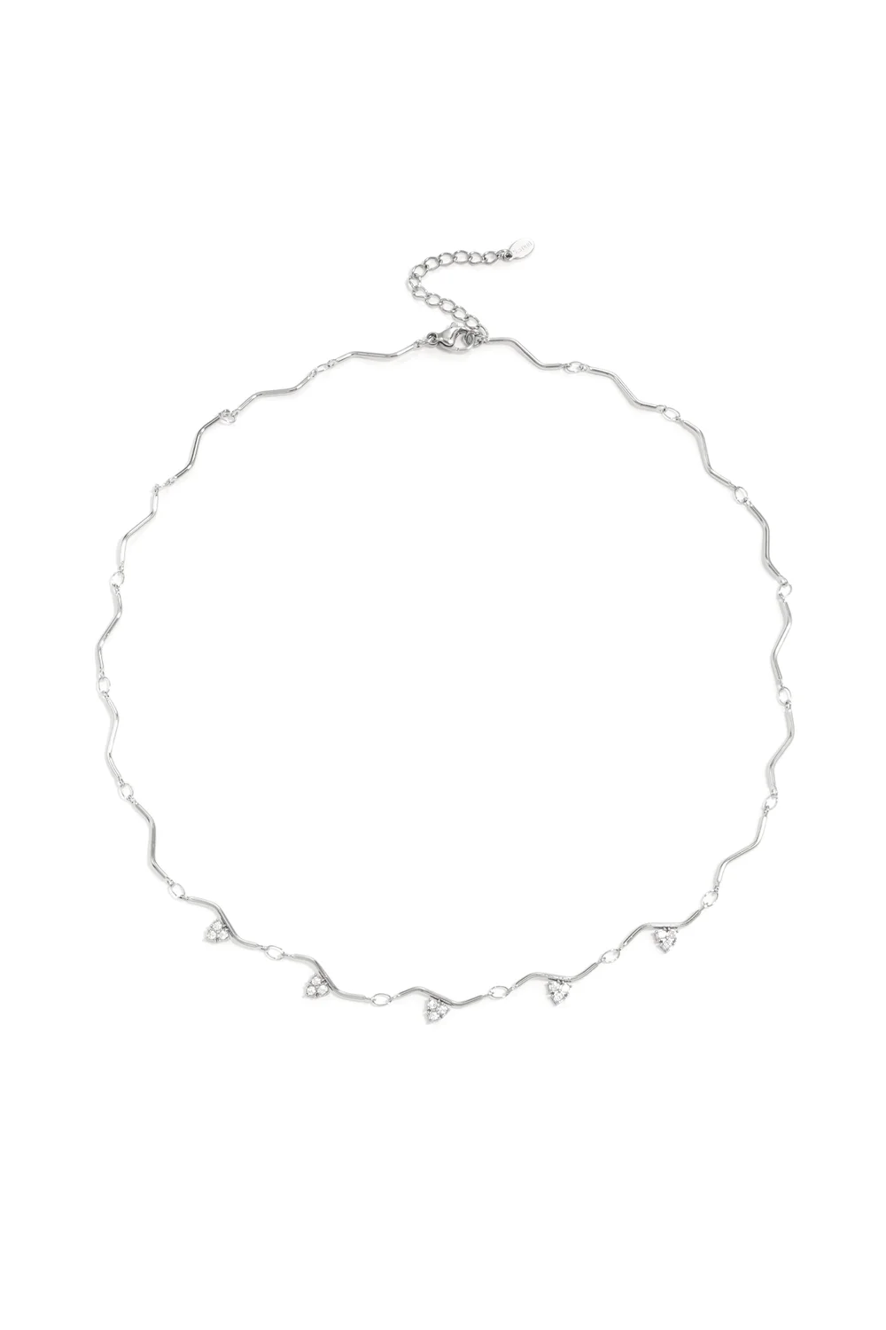 Zigzag Ketting met Strass Steentjes